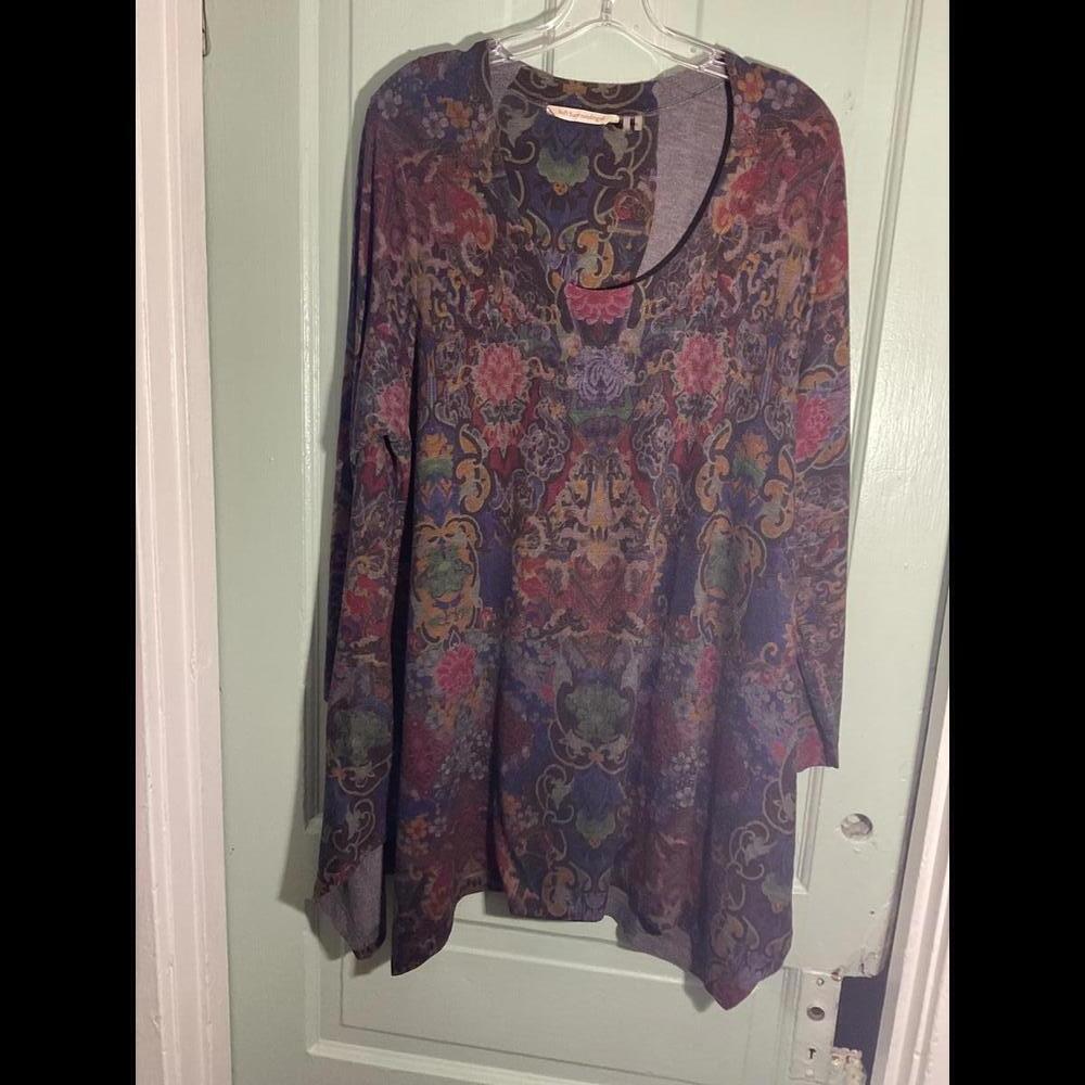 Soft Surroundings Jewel Tone Asymmetrical Tunic, 1X